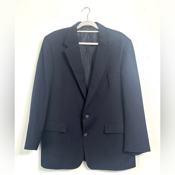 Brooks Brothers Wool Navy Blue gray Pinstripe Blazer Sportcoat Suit Jacket - Picture 1 of 11